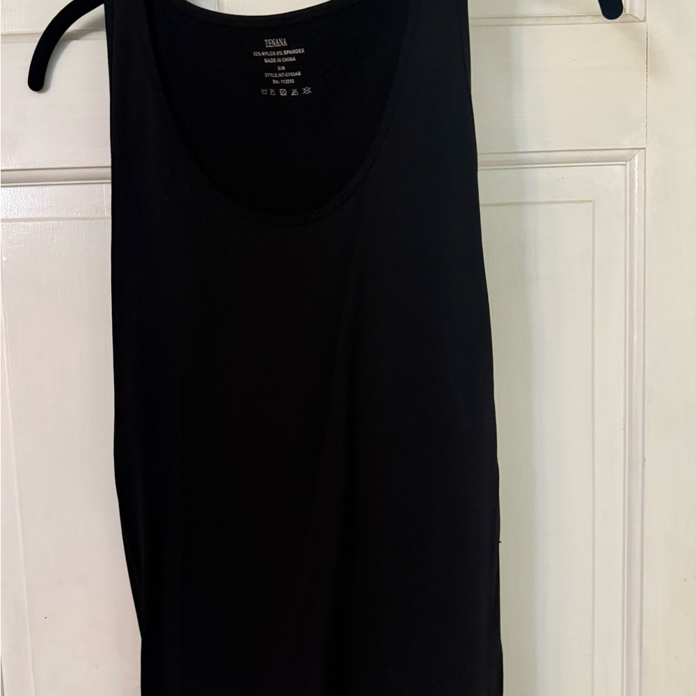 BUNDLE-Zenana Women's Tank Tops (2), Small/ Medium, 2 pack - 1 black & 1 white